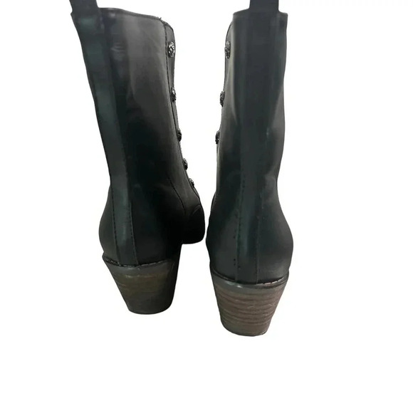 Queen Chateau Women's Black Front Zipper Ankle High Heel Booties Size US 7.5 - Picture 2 of 8